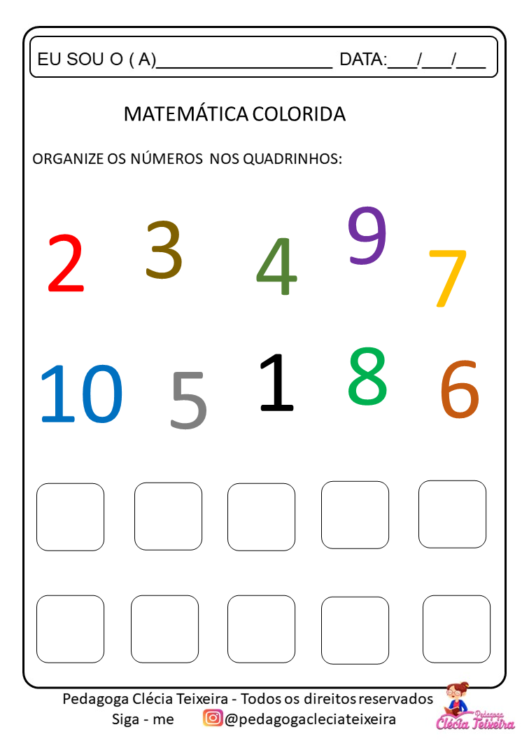 Atividades de matemática antecessor e sucessor, ordem crescente