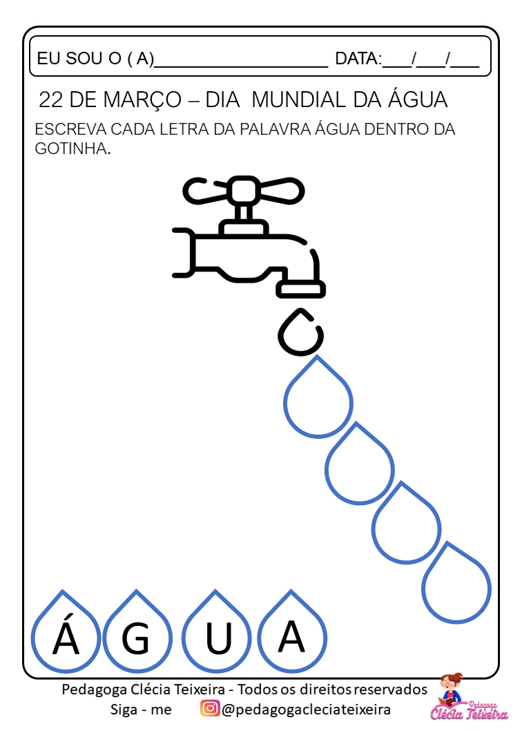 22 DE MARÇO DIA MUNDIAL DA ÁGUA