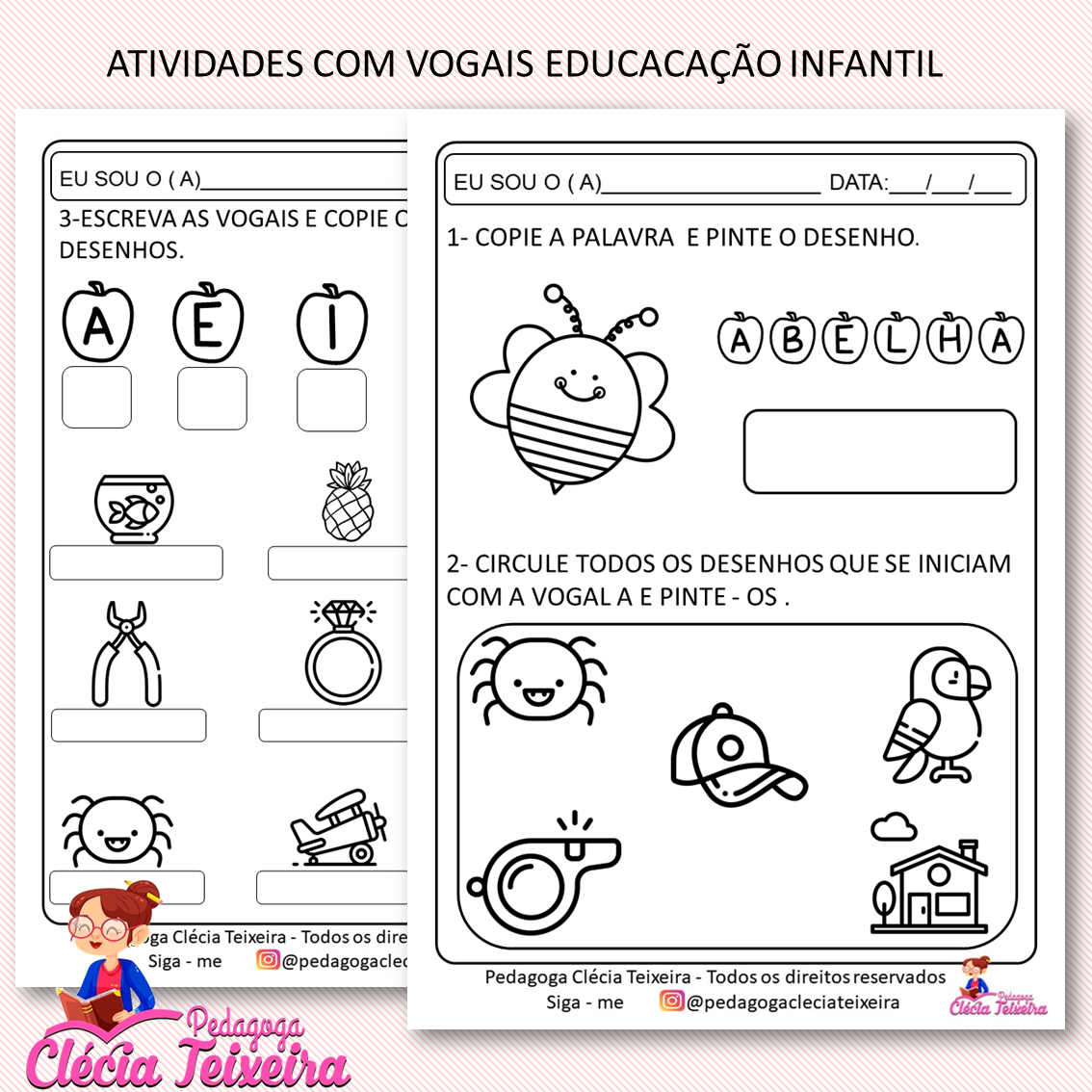 Atividades com vogais educação infantil