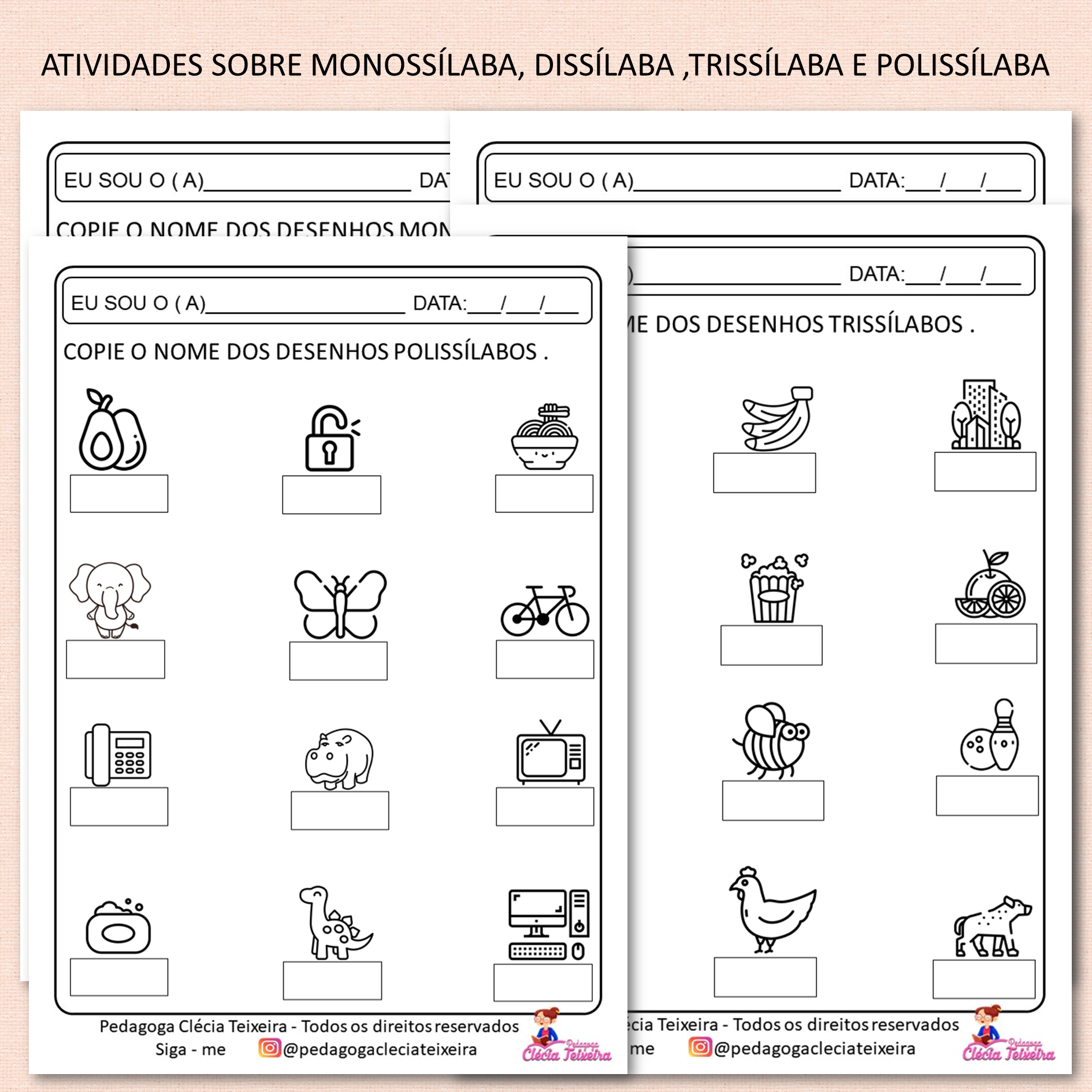 Atividades sobre monossílaba dissílaba trissílaba   polissílaba