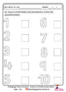 Atividade educação infantil números - Clécia Teixeira