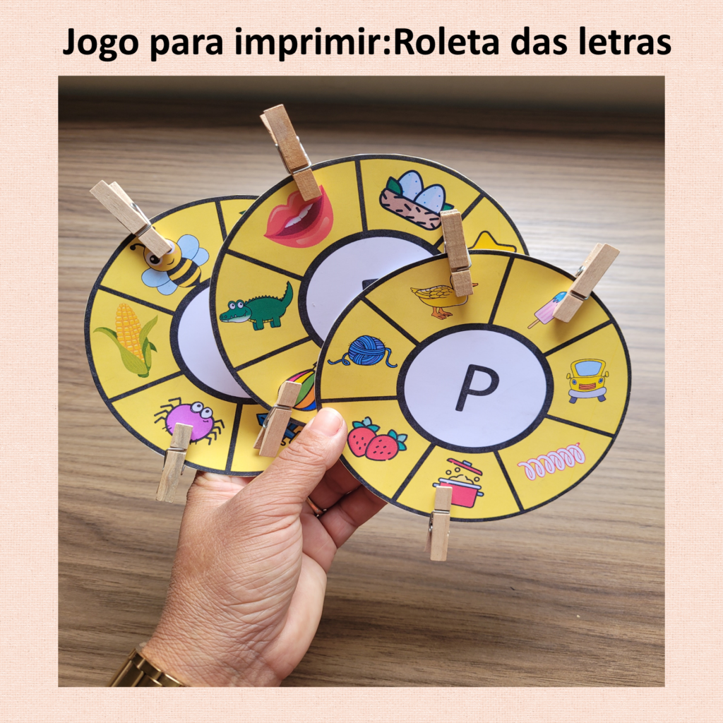 Jogo para imprimir: Roleta das letras - Clécia Teixeira