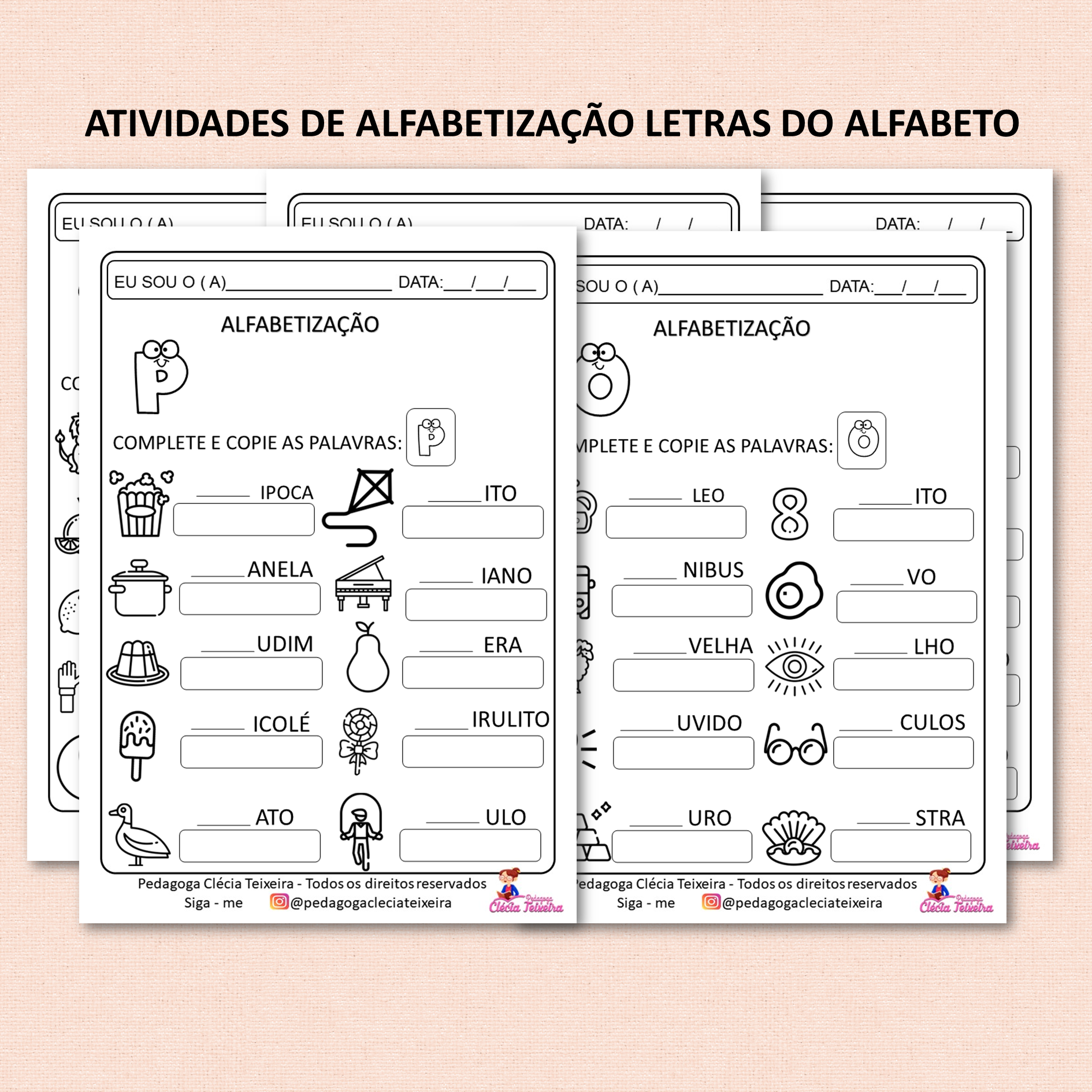 Atividades de alfabetização letras do alfabeto