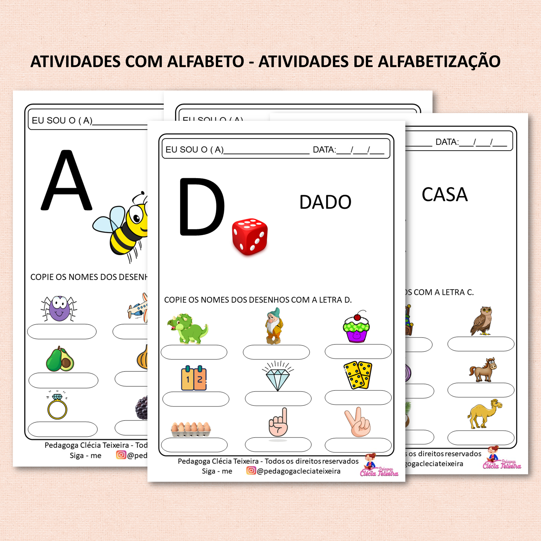 Atividades com alfabeto – Atividades de alfabetização