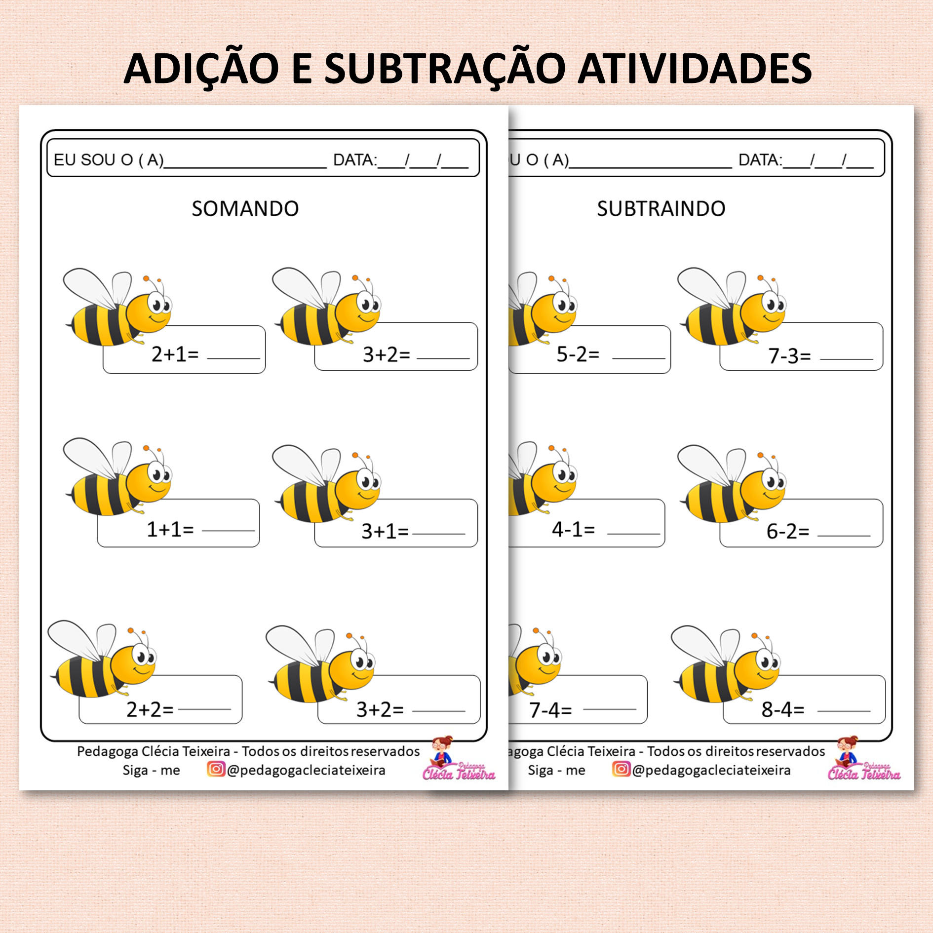 Atividade de Subtração Educação Infantil