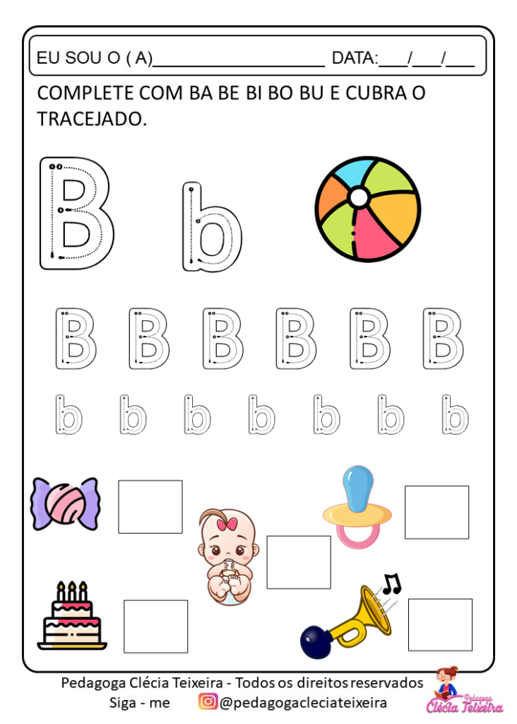 Atividades com tracejado das letras para educação infantil
