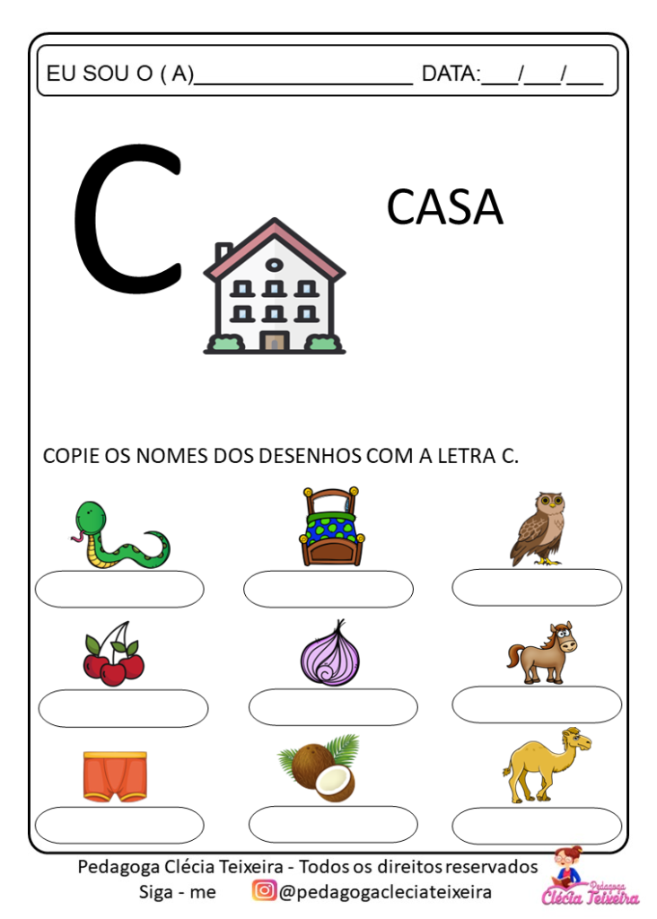 Atividades com alfabeto - Atividades de alfabetização