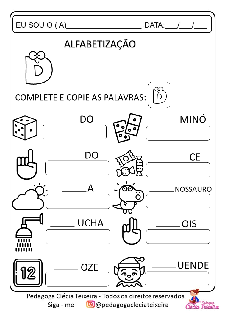 Atividades com a letra inicial para a educação infantil