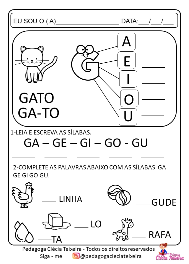 Atividades com sílabas simples para educação infantil - Clécia Teixeira