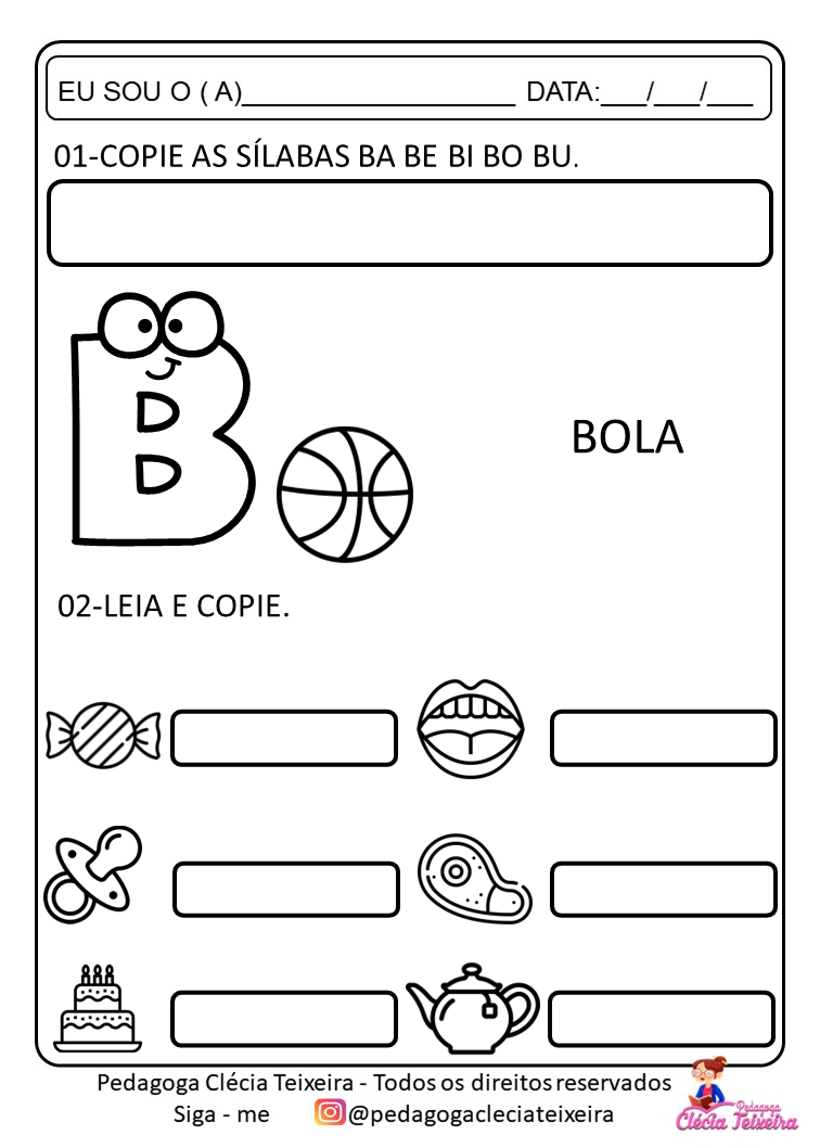 Atividades de alfabetização: Escrita de palavras - Clécia Teixeira