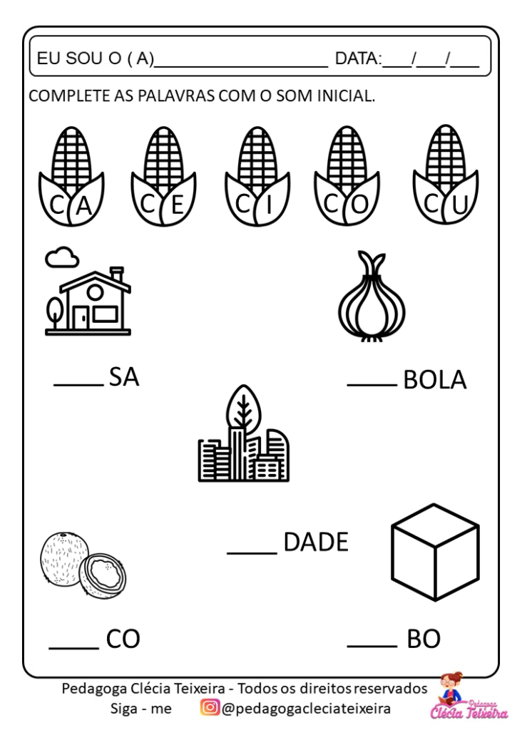 Atividades de alfabetização com tema festa junina