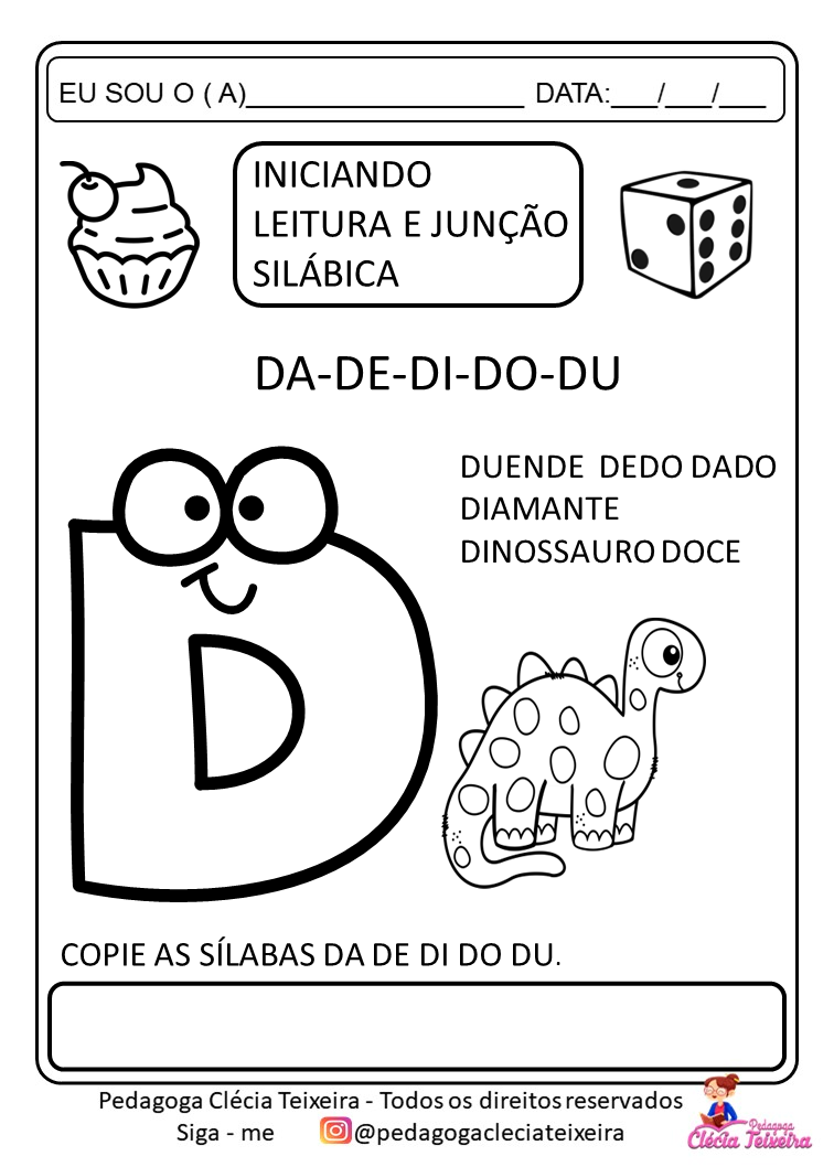 Junção de sílabas atividades de alfabetização - Clécia Teixeira