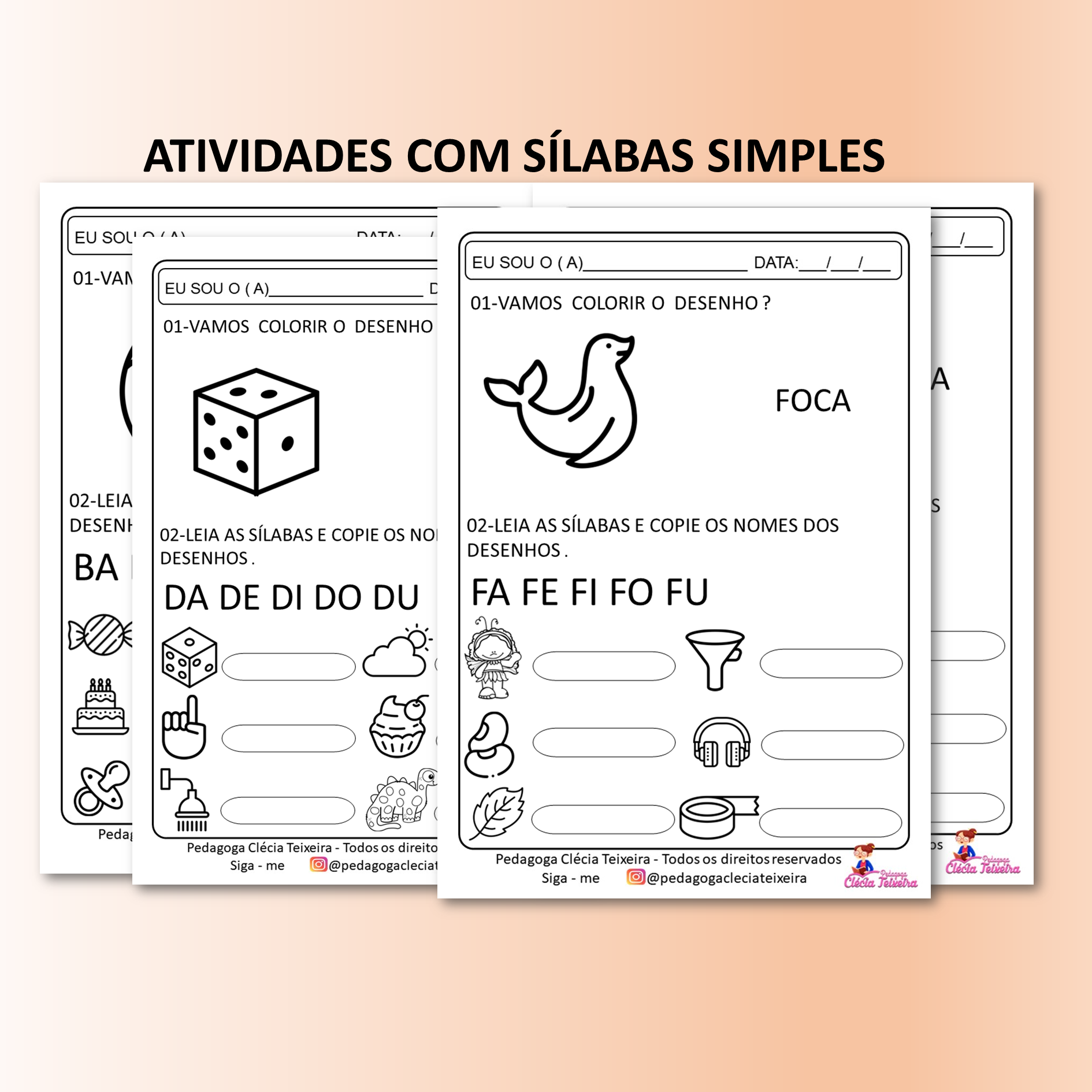 Atividades com sílabas simples