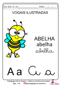 Vogais ilustradas para imprimir - Clécia Teixeira