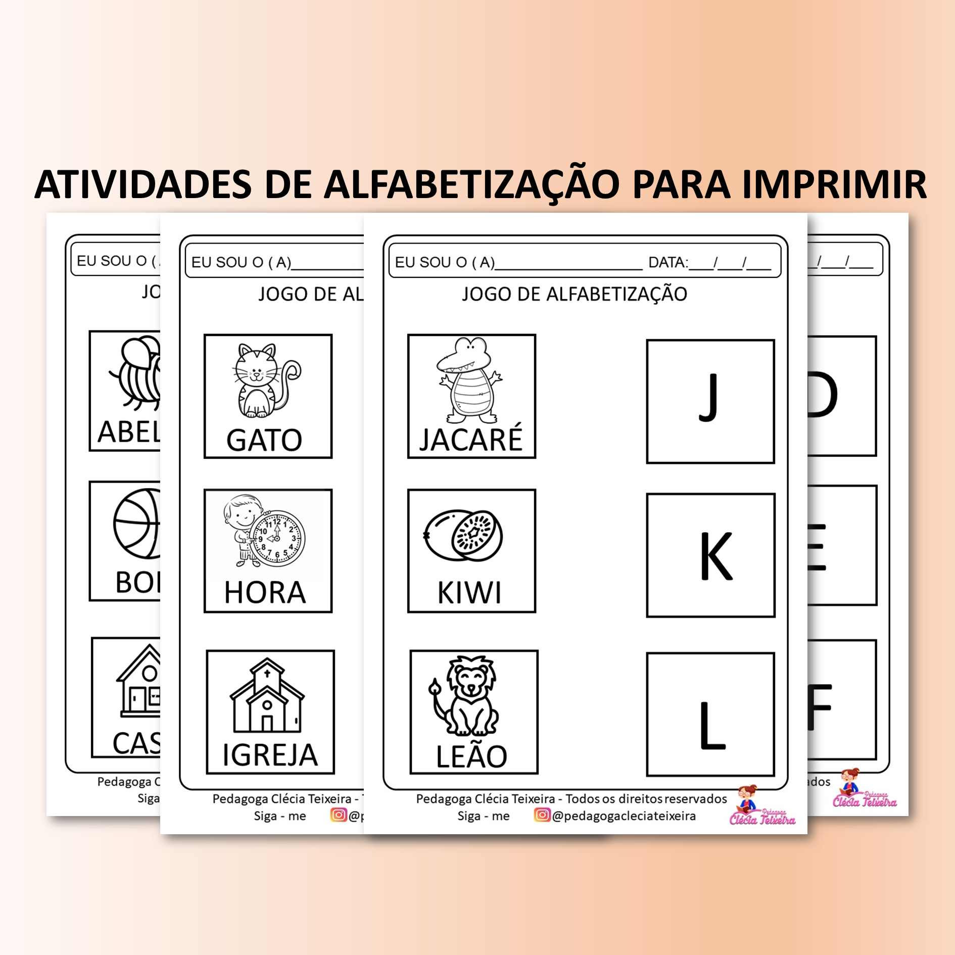 Atividades de alfabetização para imprimir