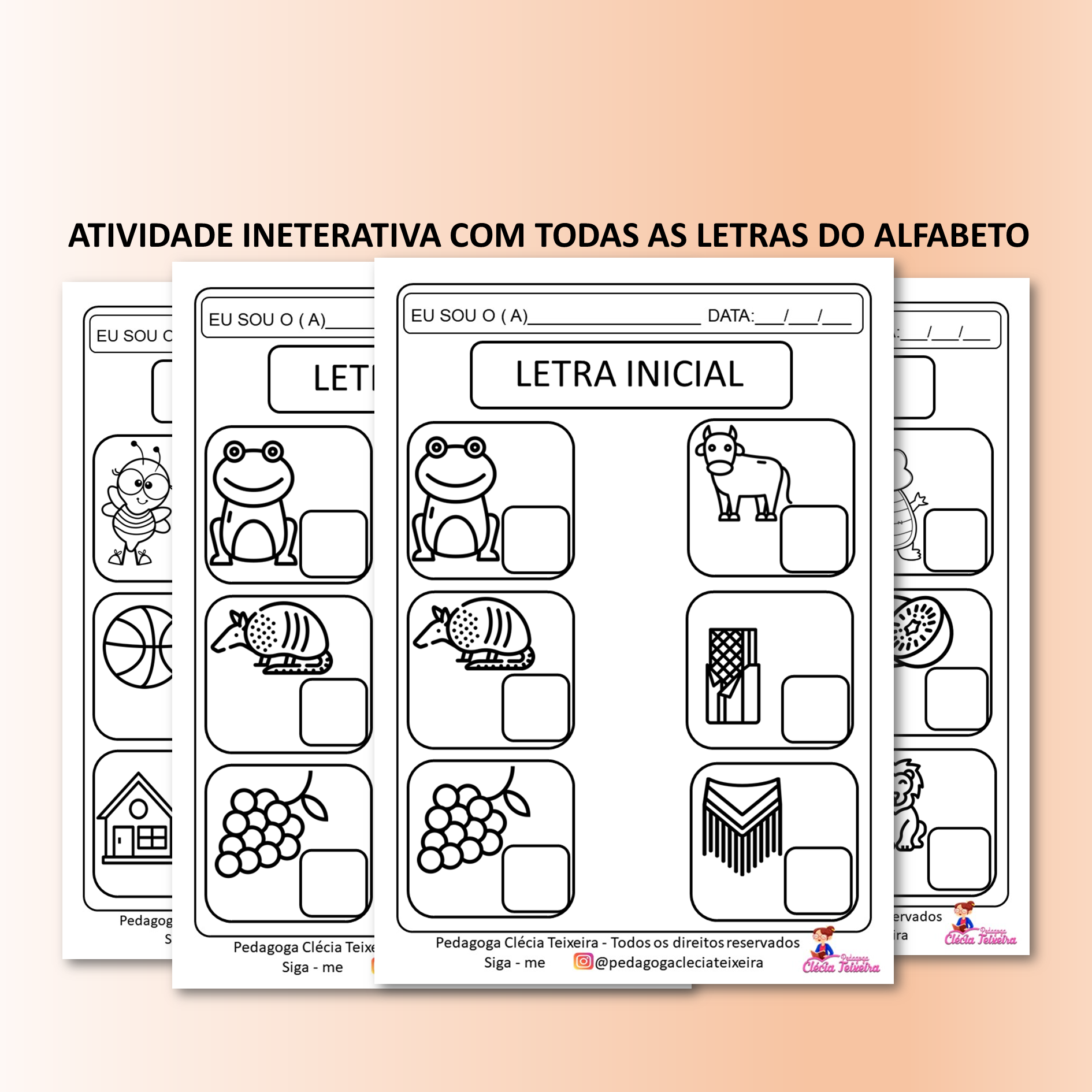 Atividade interativa com todas as letras do alfabeto