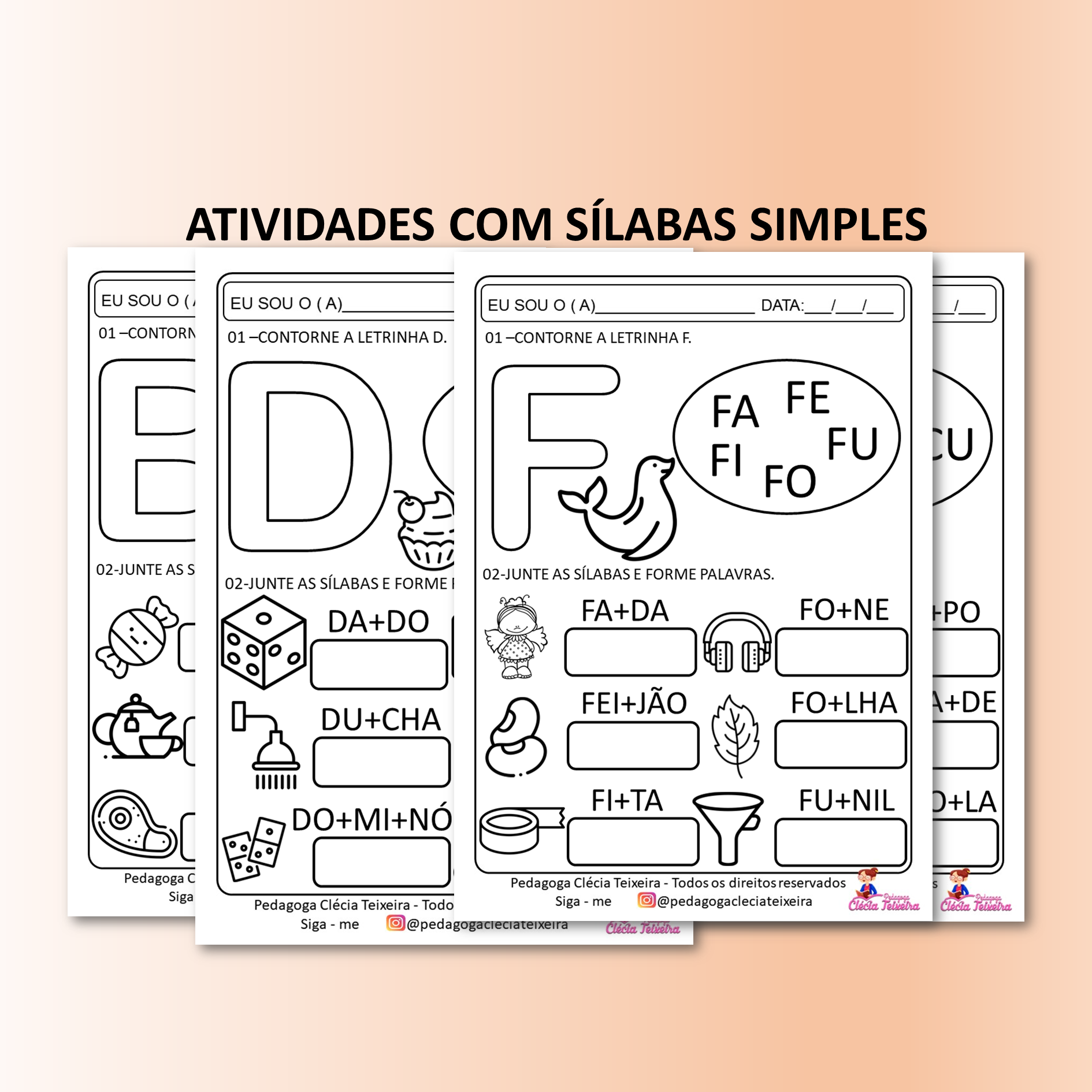 Atividades com sílabas simples