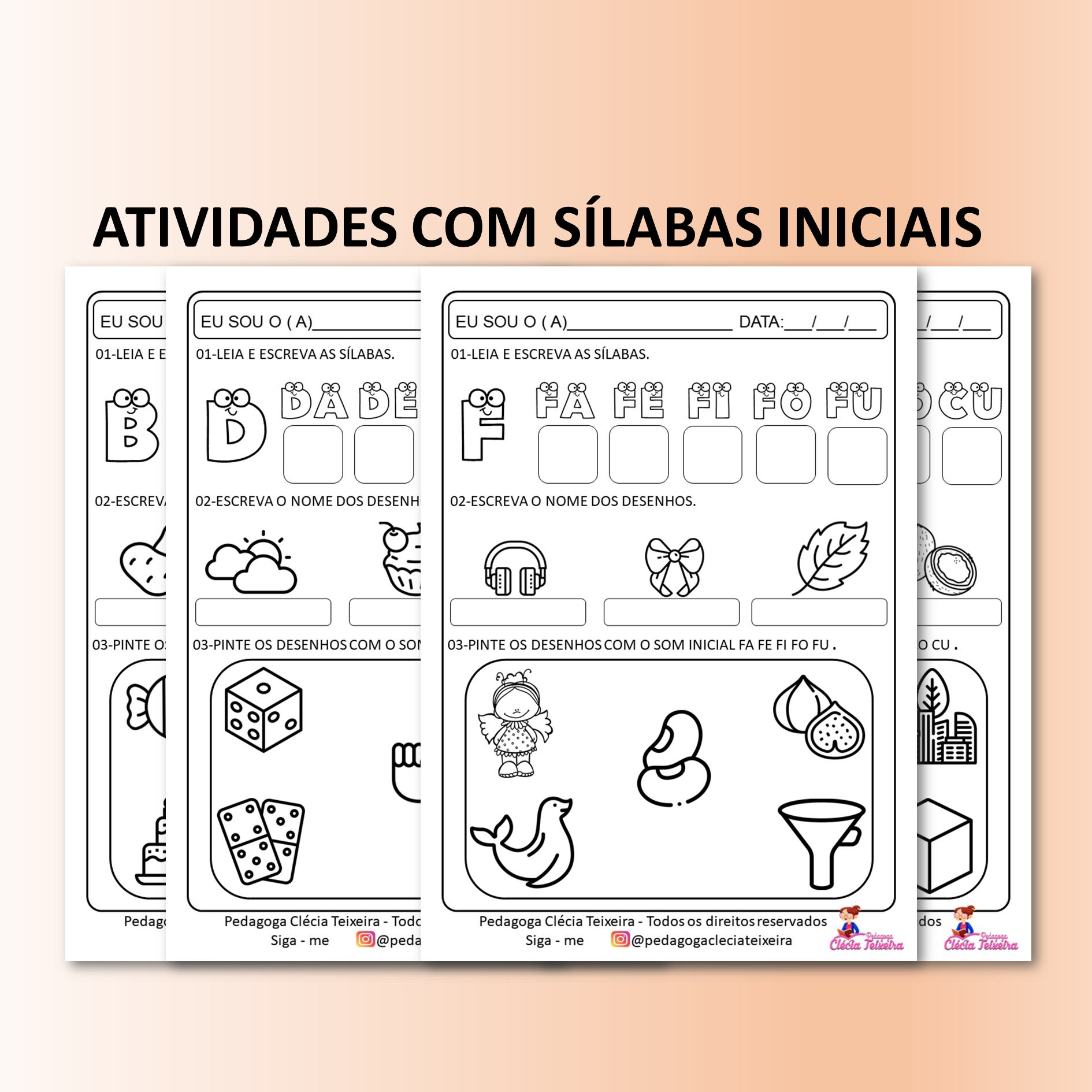 Atividades com sílabas iniciais