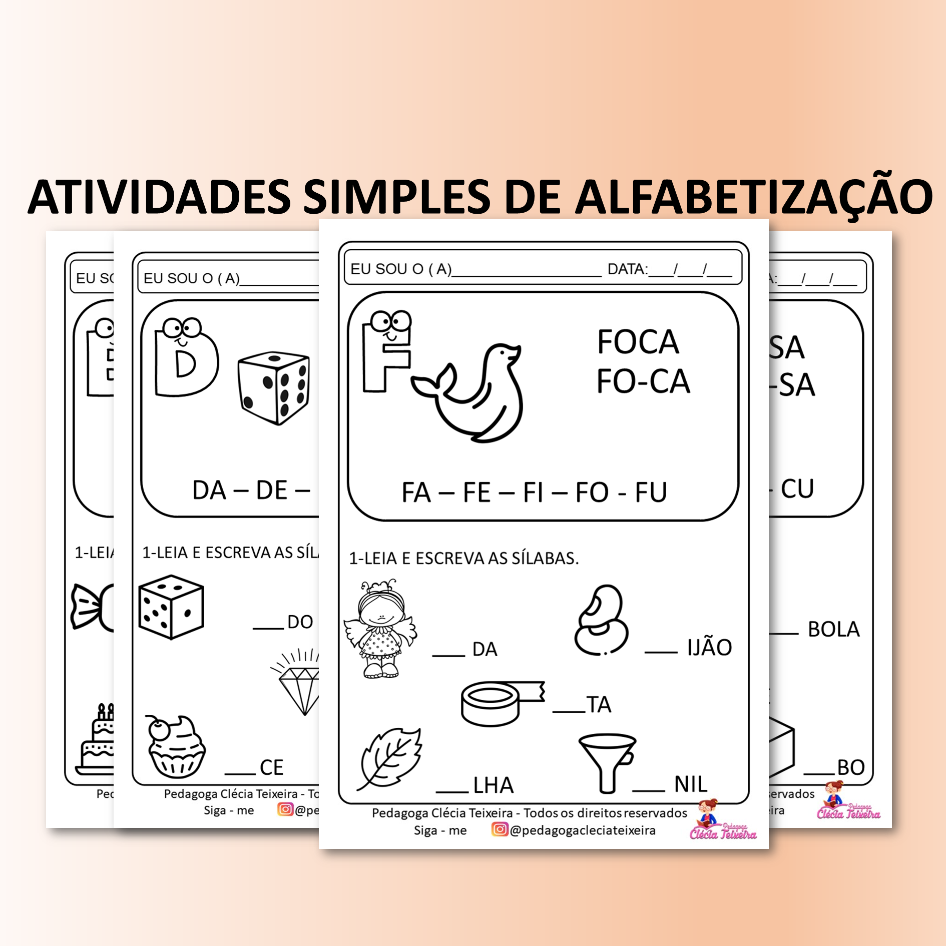 Atividades simples de alfabetização