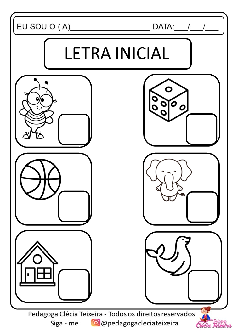 Atividade interativa com todas as letras do alfabeto - Clécia Teixeira