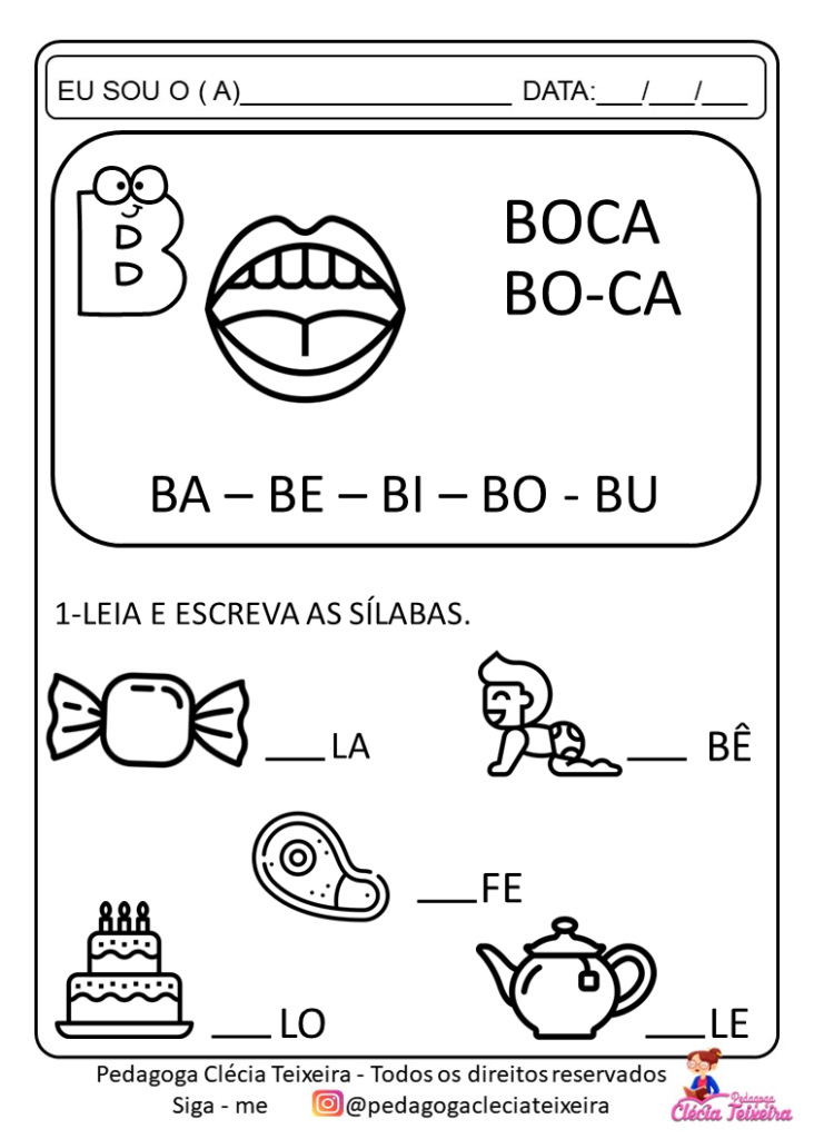 Atividades simples de alfabetização