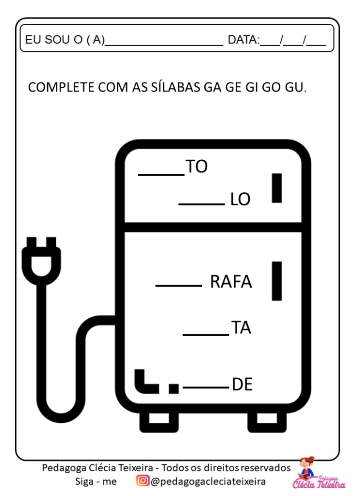 Atividade interativa com sílabas