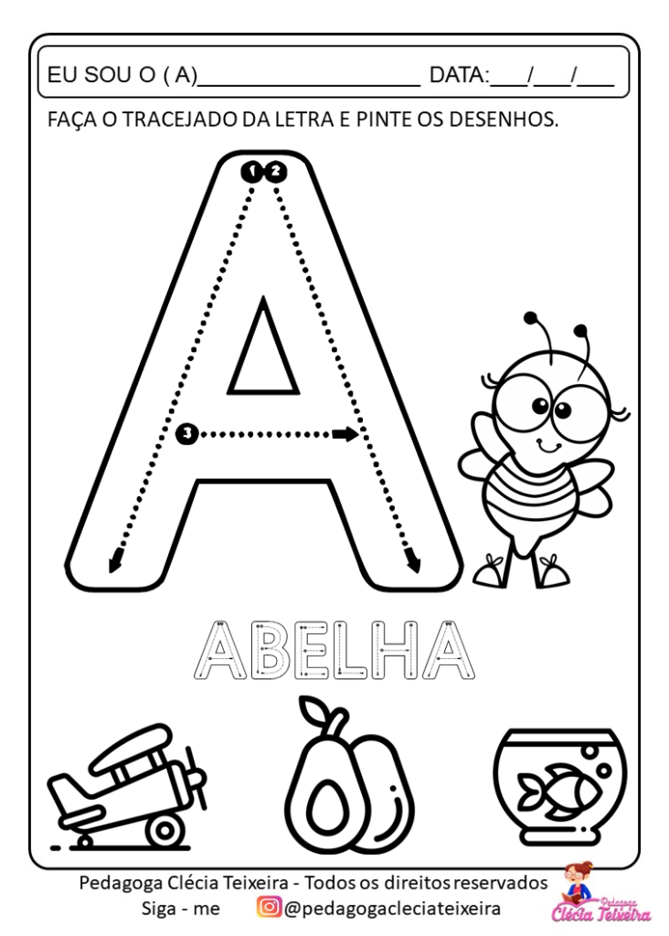 Atividades de alfabetização com alfabeto