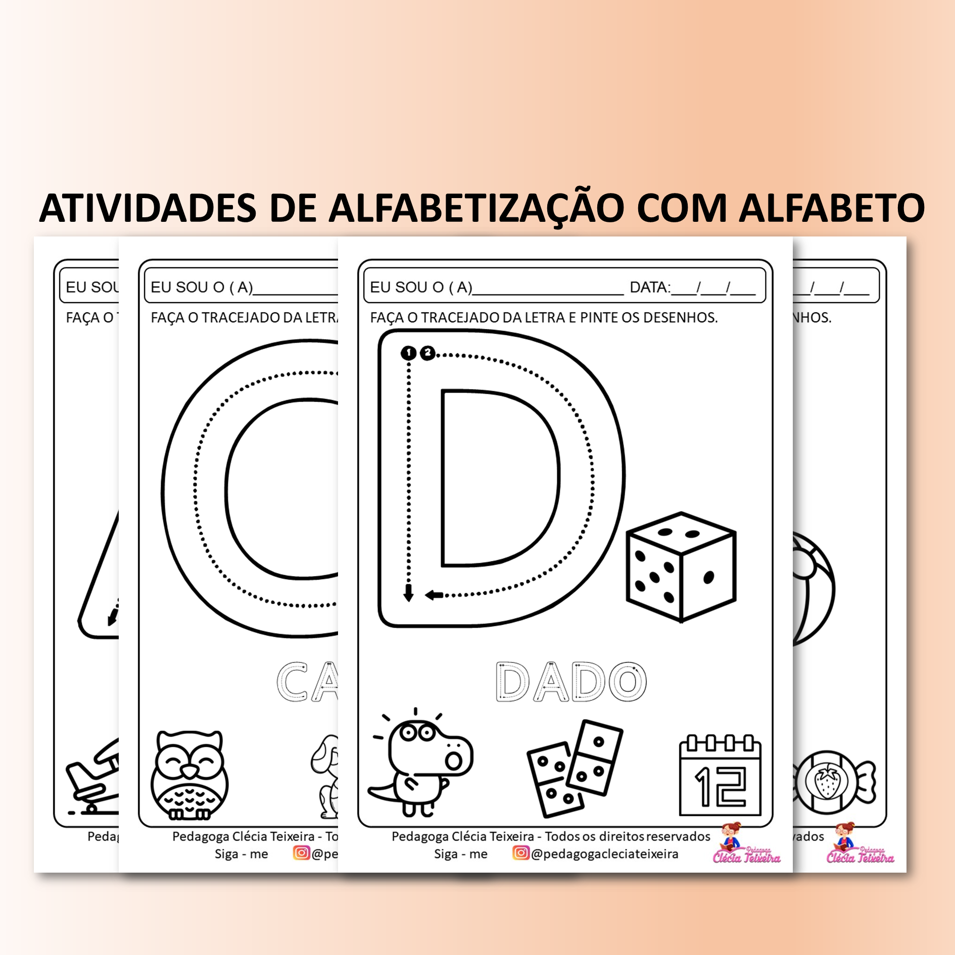 Atividades de alfabetização com alfabeto