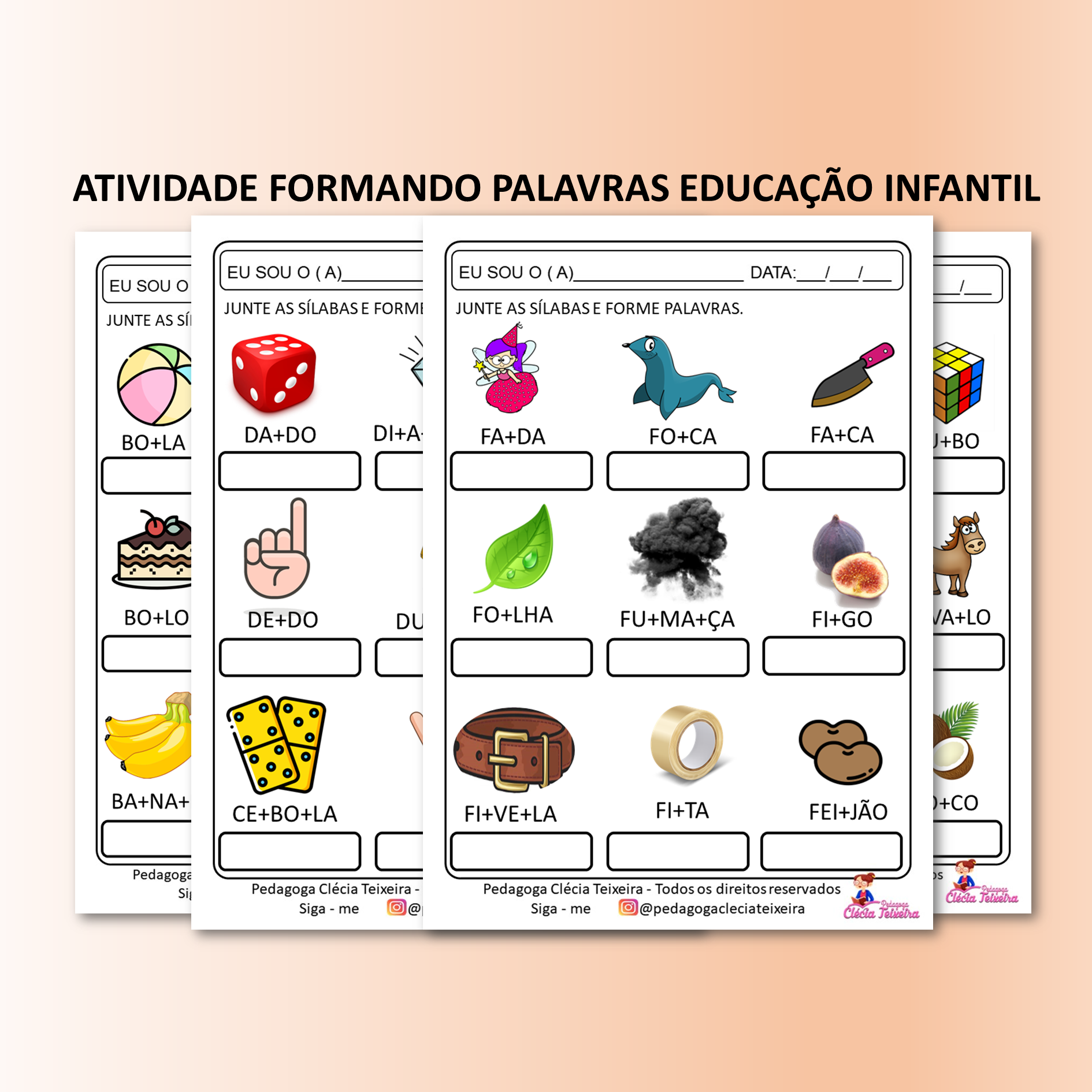 Atividade formando palavras educação infantil