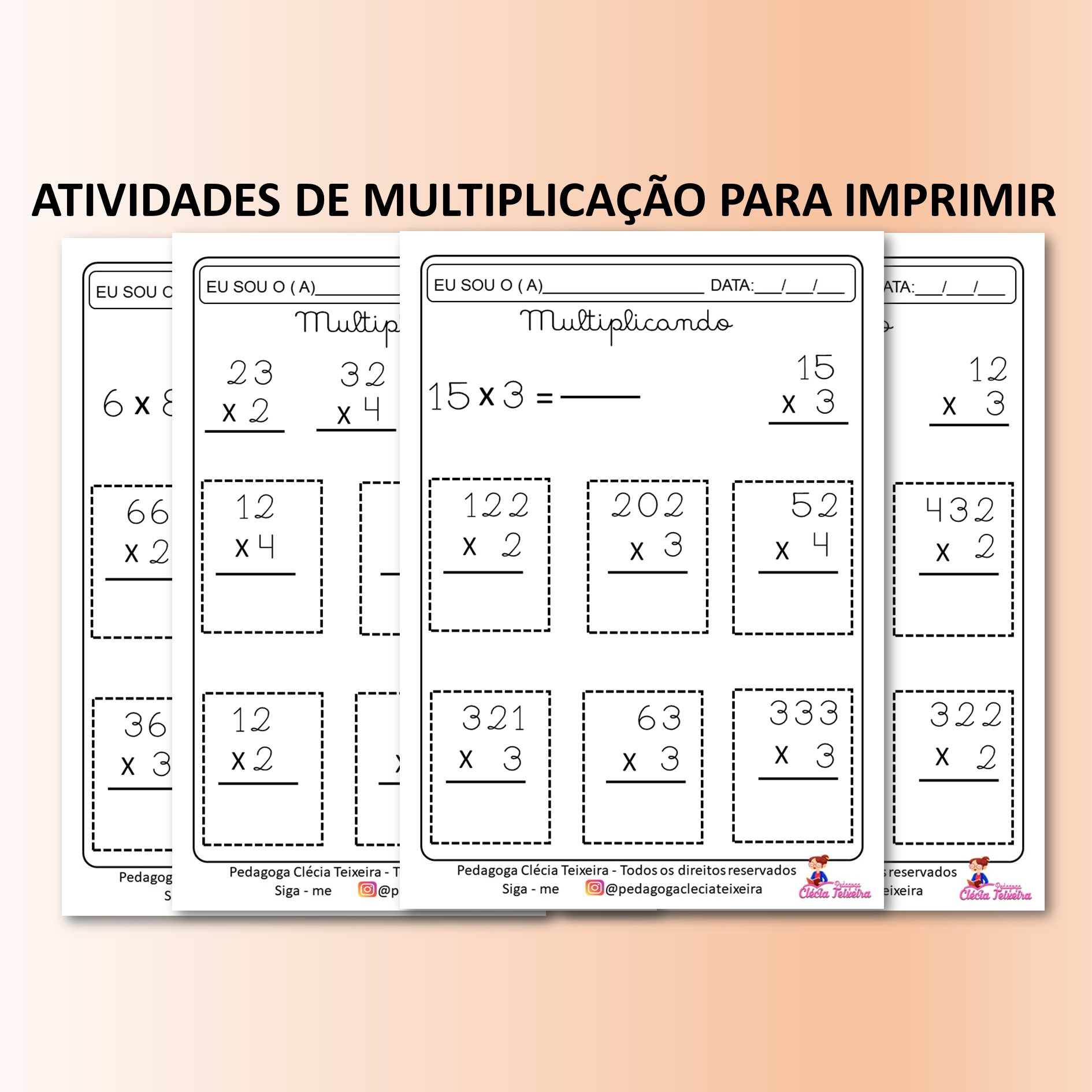 Atividades de multiplicação para imprimir