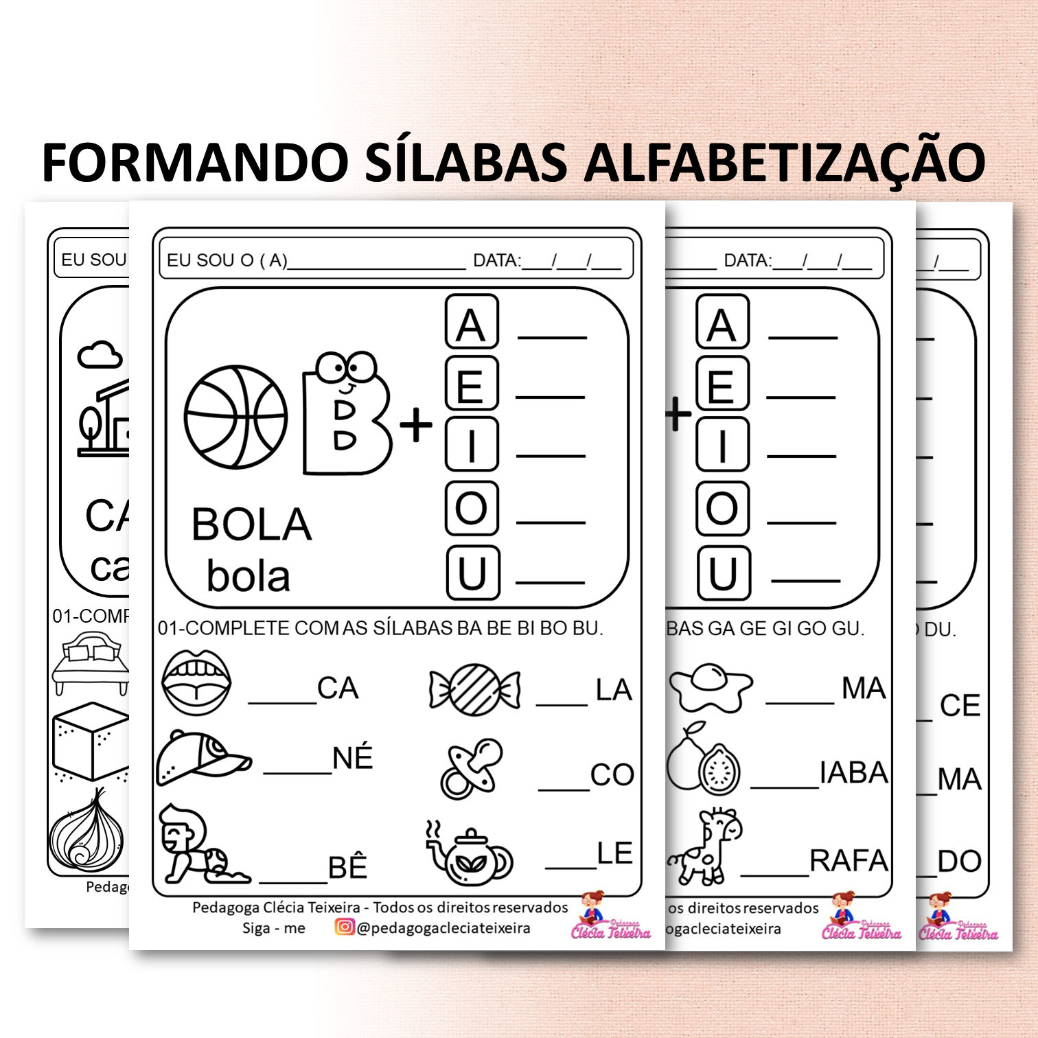 Jogo das sílabas para imprimir - Educador