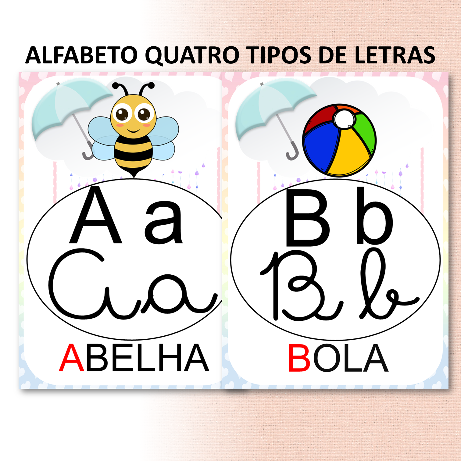 Alfabeto quatro tipos de letras