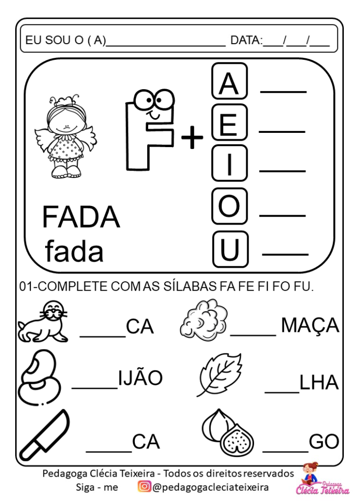 Formando sílabas alfabetização