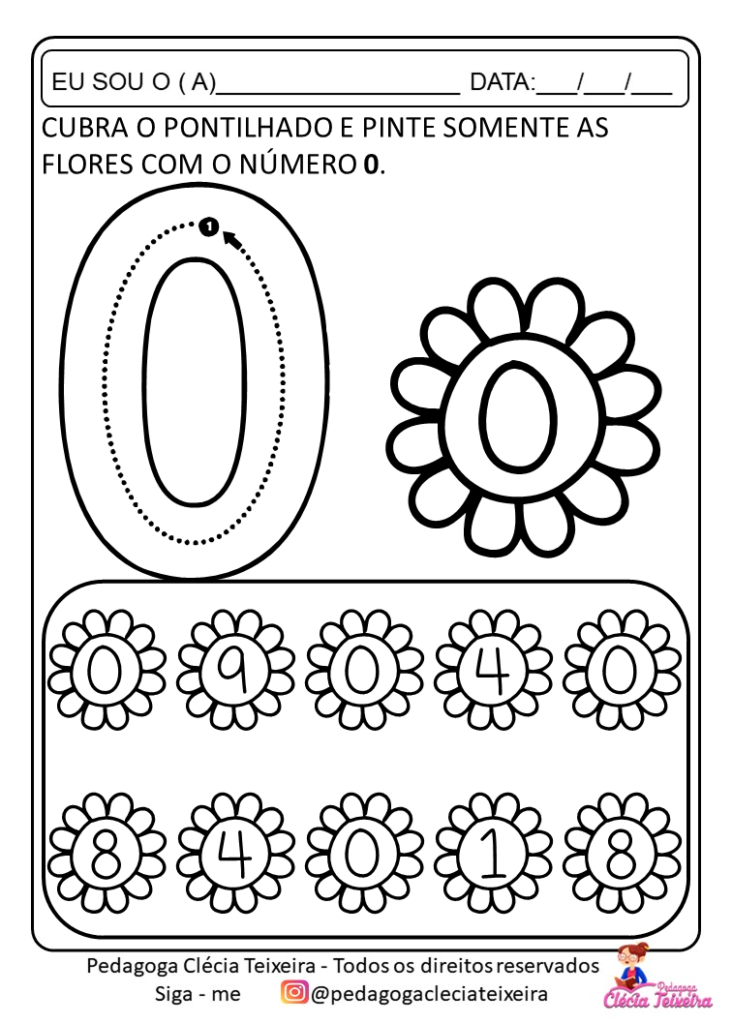 Atividades com Numerais de 1 a 5 – Pinte desenhos de Natal