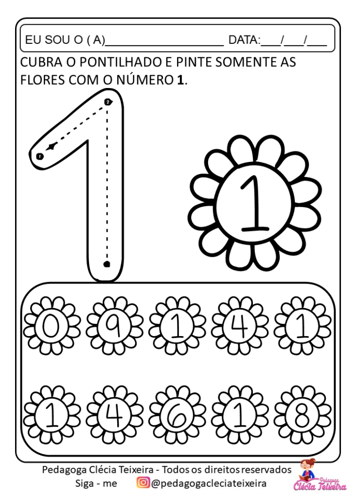 Atividades com números de 0 a 9 para imprimir