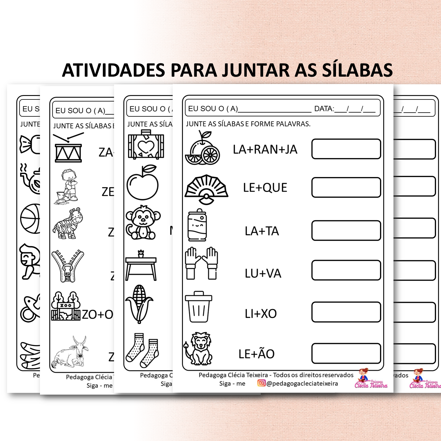 Atividades para juntar as sílabas