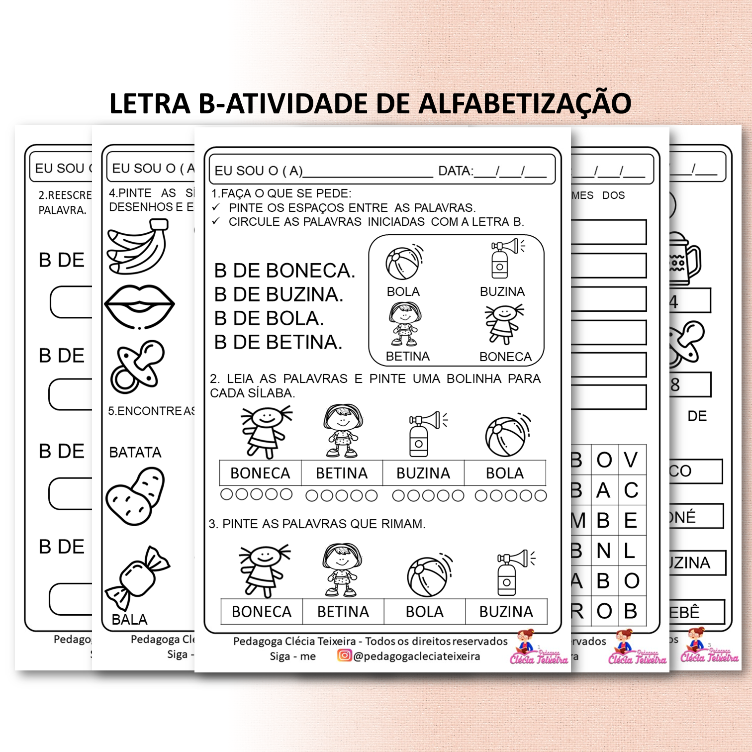 Letra B – atividade de alfabetização