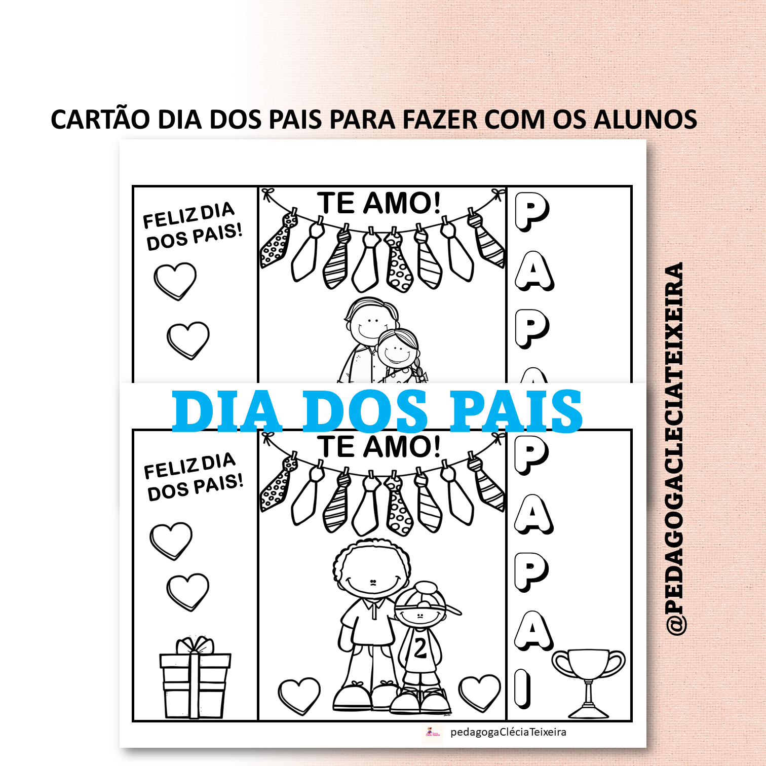 Cartão dia dos pais para fazer com os alunos