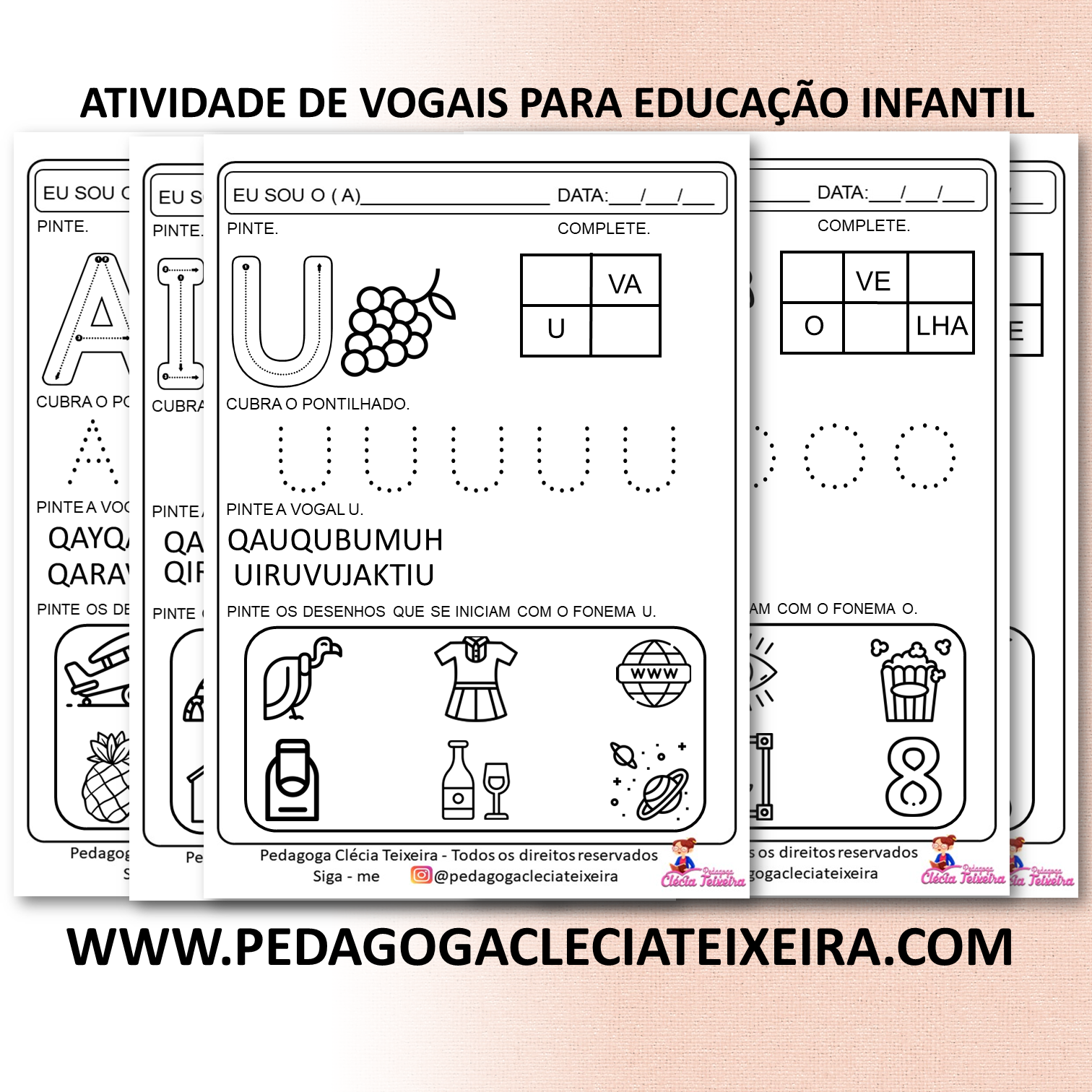 Atividades de vogais para a educação infantil