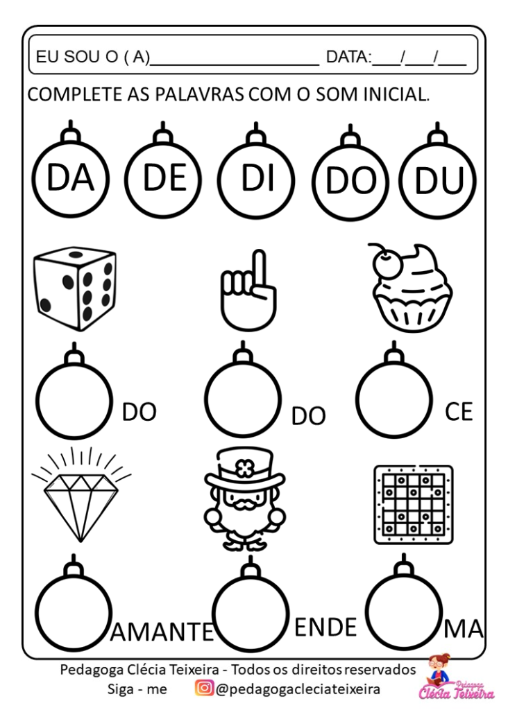 Atividades de natal-Família silábica