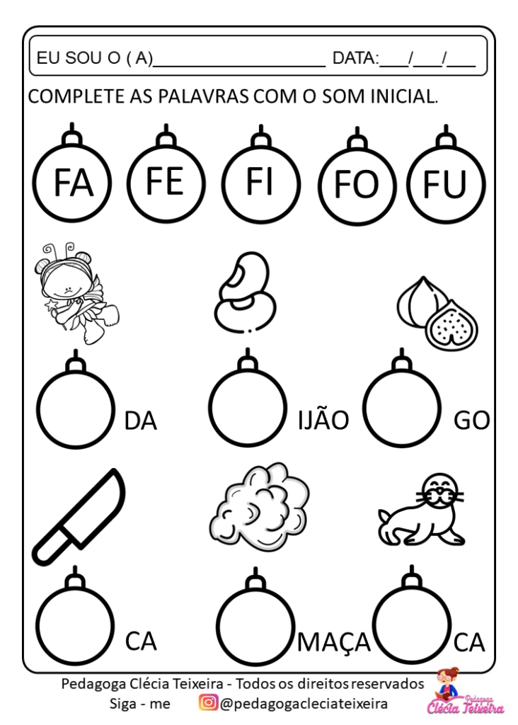 Atividades de natal-Família silábica