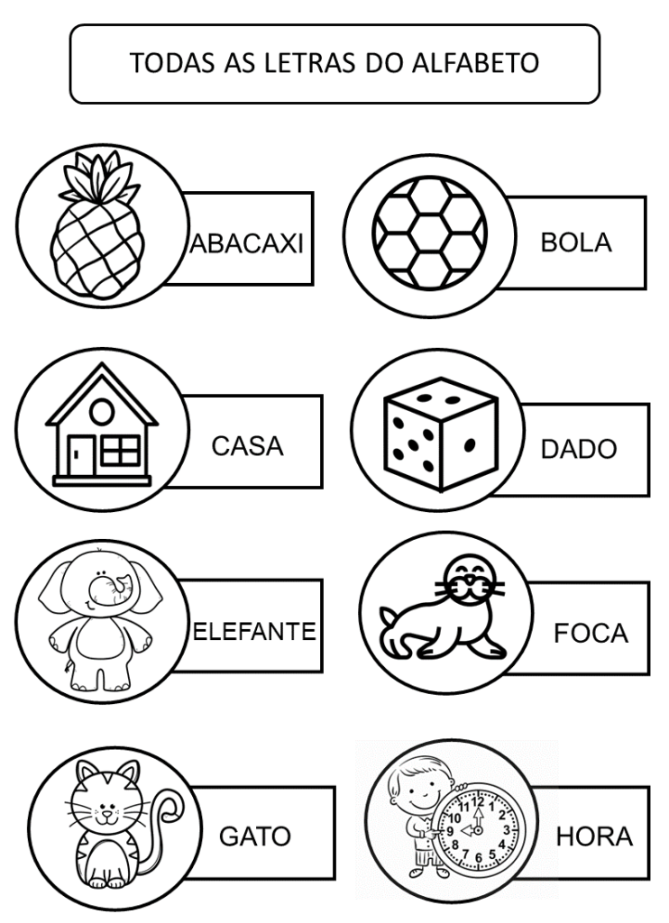 Atividades interativas com letras para imprimir