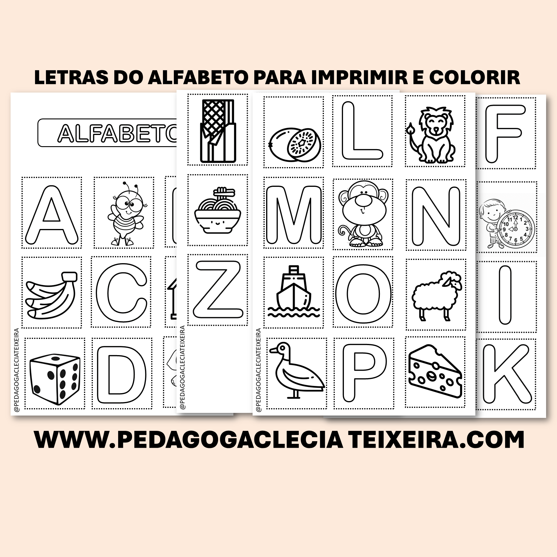 Letras do alfabeto para imprimir e colorir