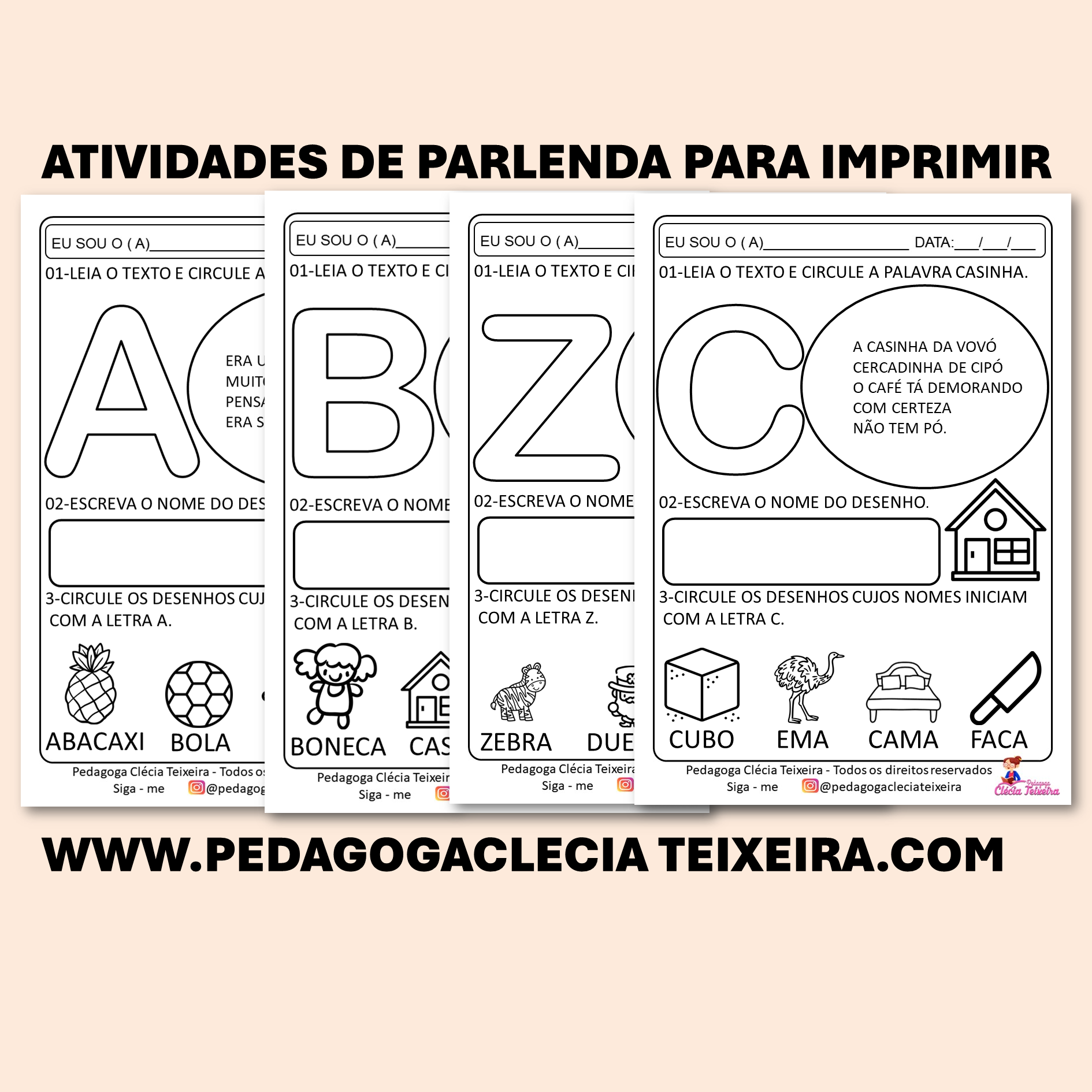 Atividades de parlenda para imprimir