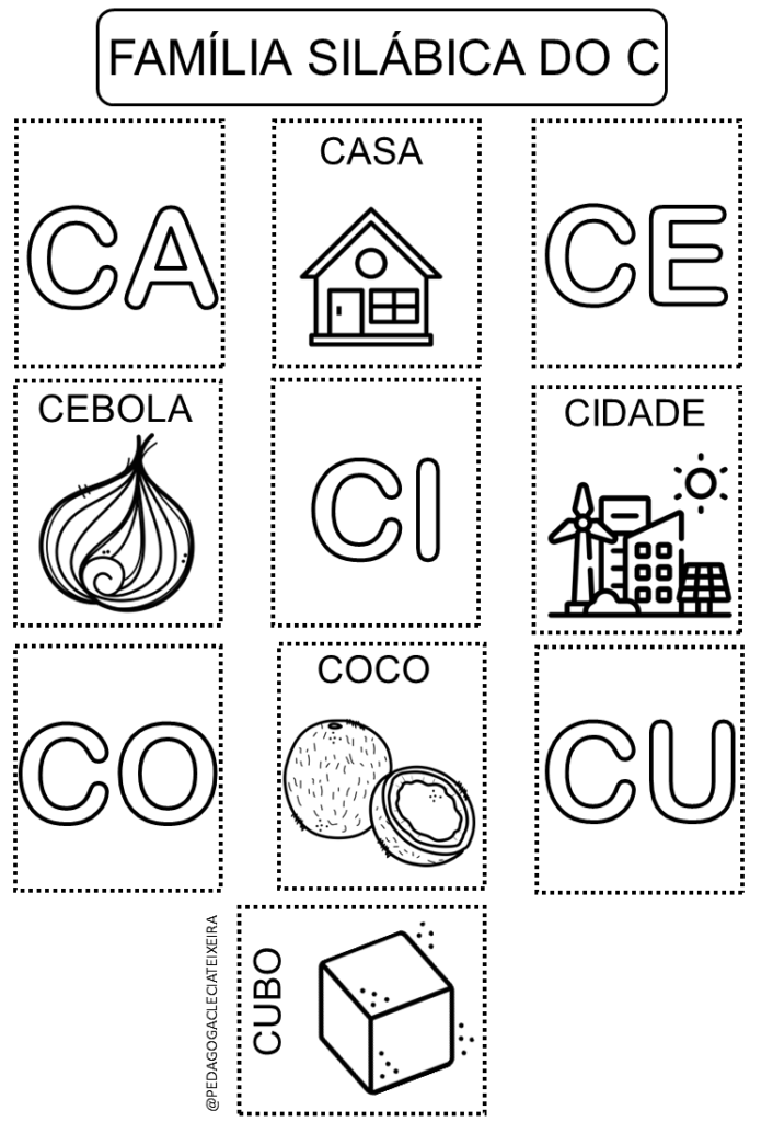 Famílias silábicas interativas para alfabetização