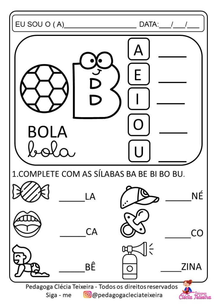 Atividades com sílabas simples formado sílabas