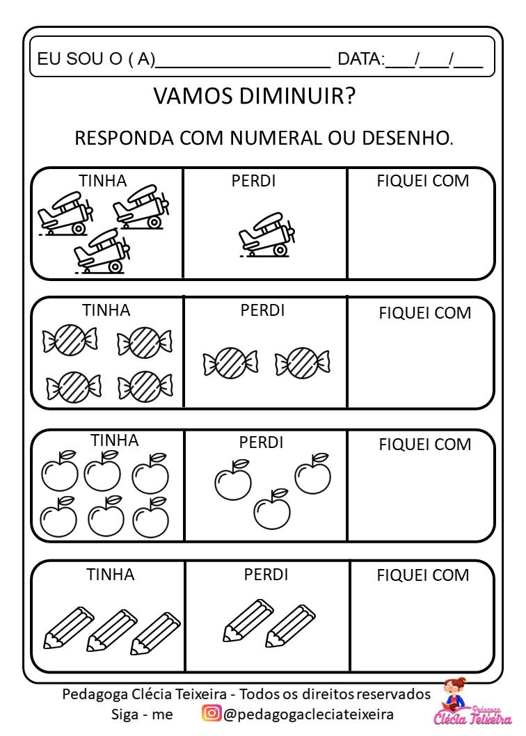 Probleminhas De Matemática 1 Ano Clécia Teixeira