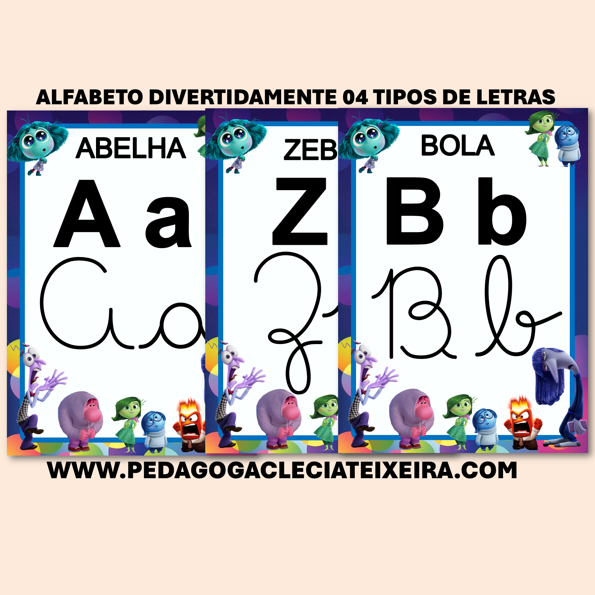 Alfabeto Divertidamente 4 tipos de letras