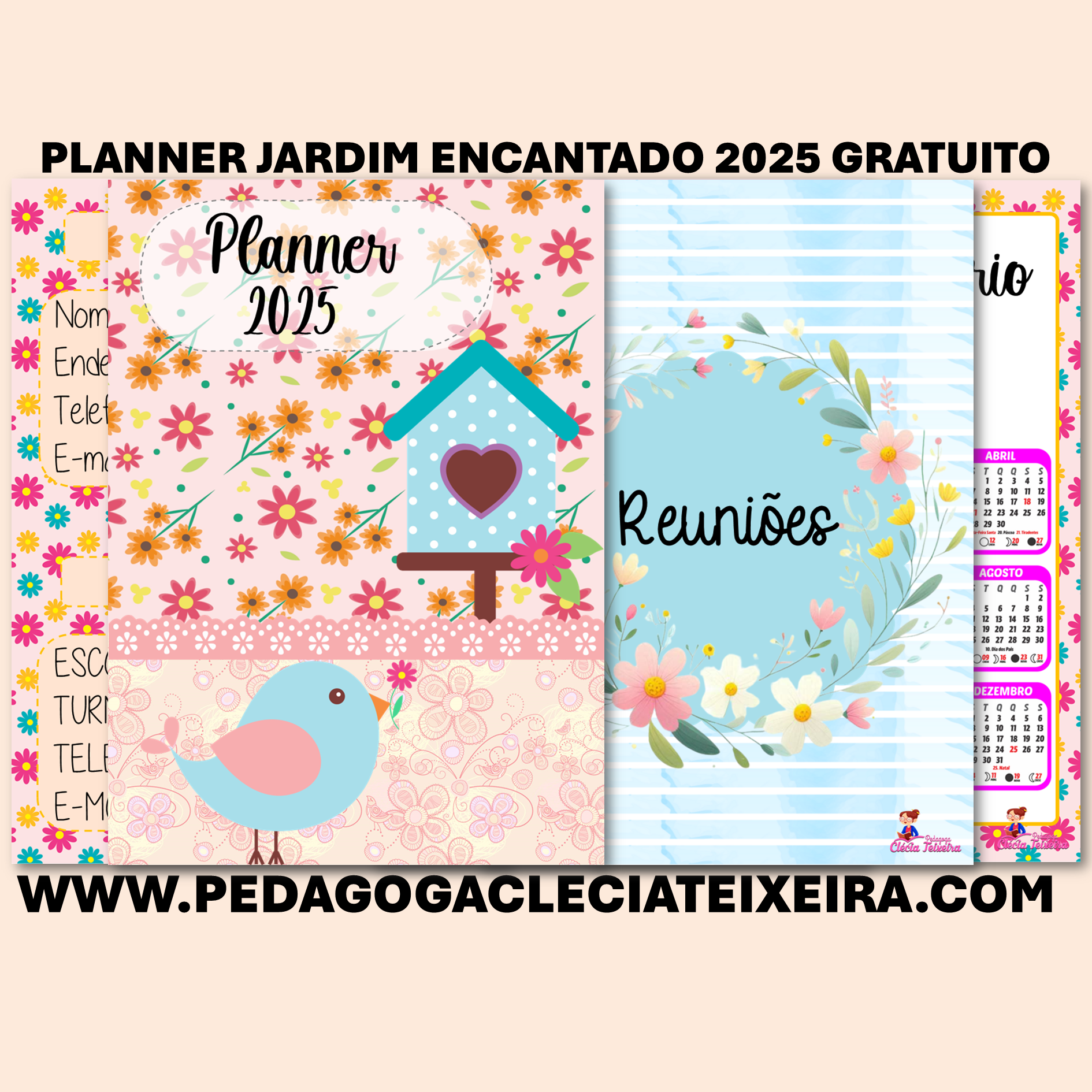 Planner Jardim Encantado 2025 gratuito
