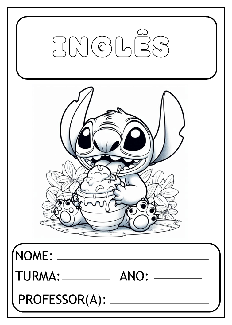 Capas para cadernos imprimir Lilo e Stitch - Clécia Teixeira